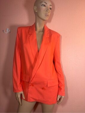 Forever 21 Coral Pink Double Breasted Blazer Jacket NWT Size Small